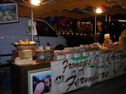Cheese stall at a local Limousin evening market